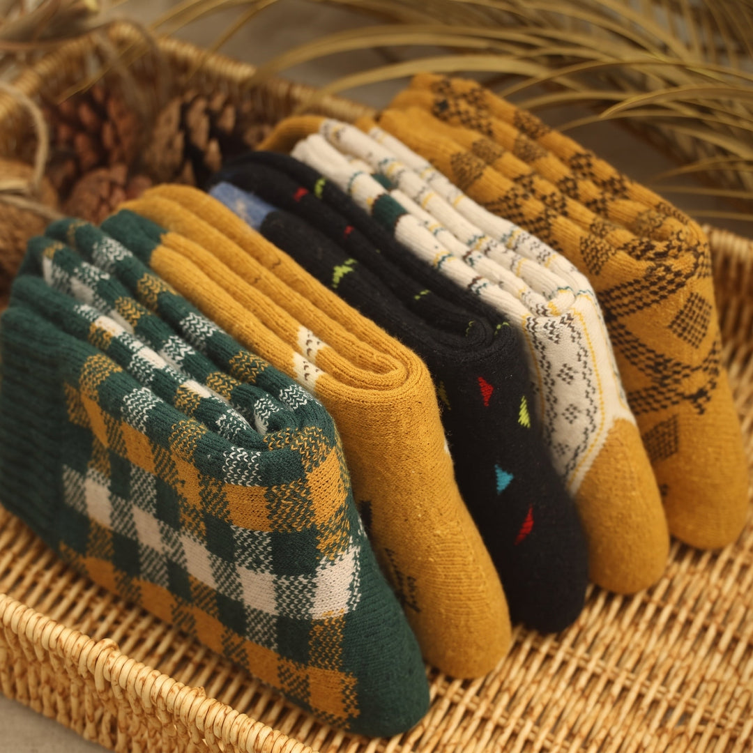 Christmas Socks 5 Pack, Unisex Patterned
