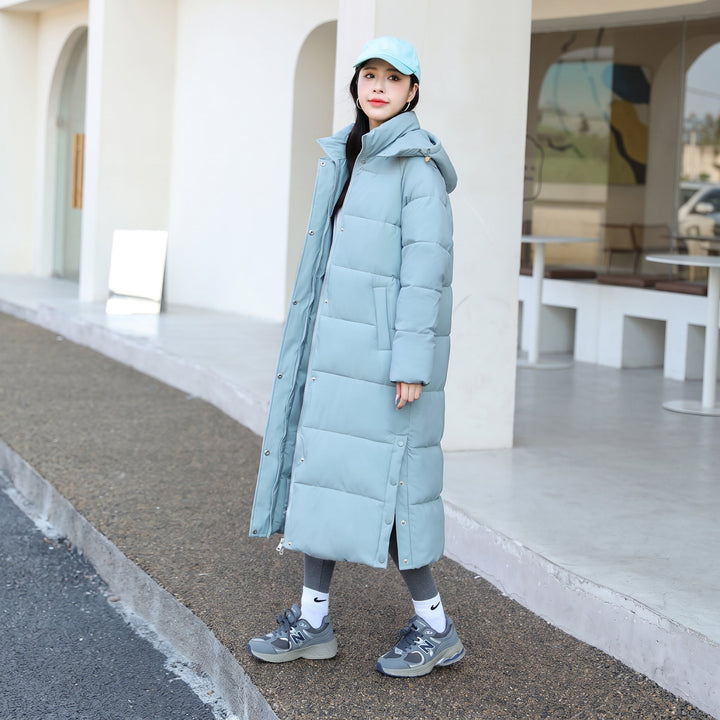 Women's Long Hooded Puffer Jacket, Padded Quilted Bubble Thick