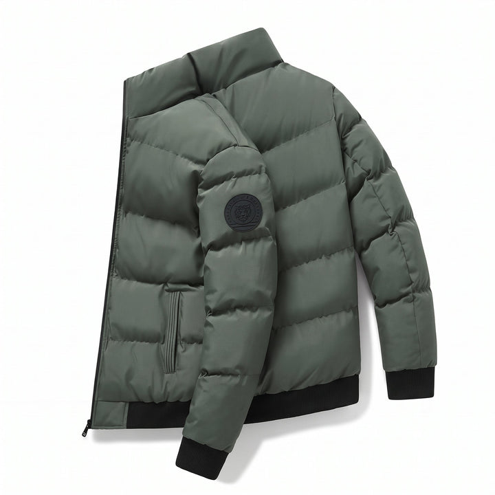 Men's Puffer Jacket, Long Padded Quilted Oversized