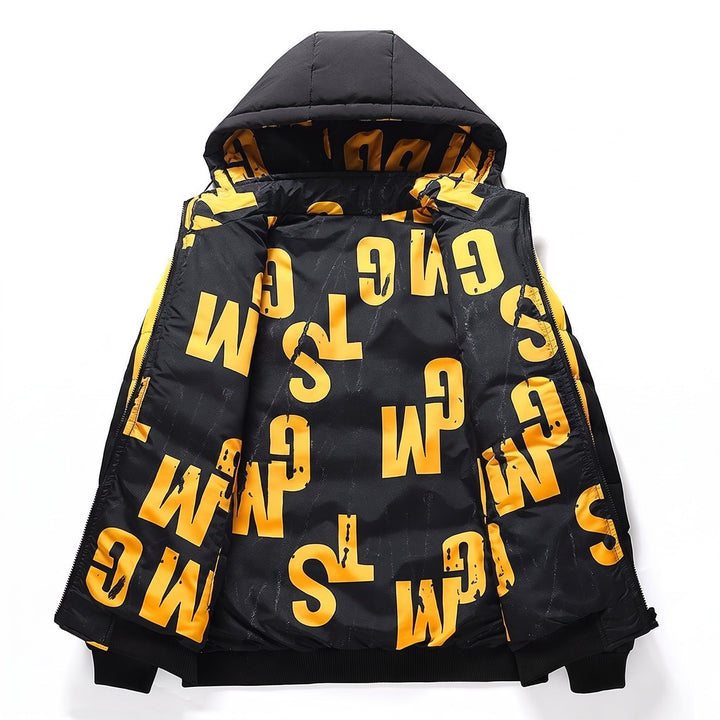 Men's Puffer Jacket, Long Quilted Oversized Reversible