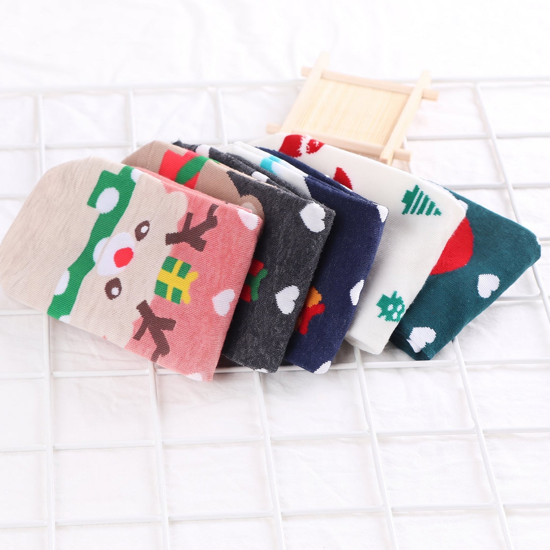 Holiday Novelty Christmas Socks 5 Pack, Unisex Assorted Multicolour Festive Santa