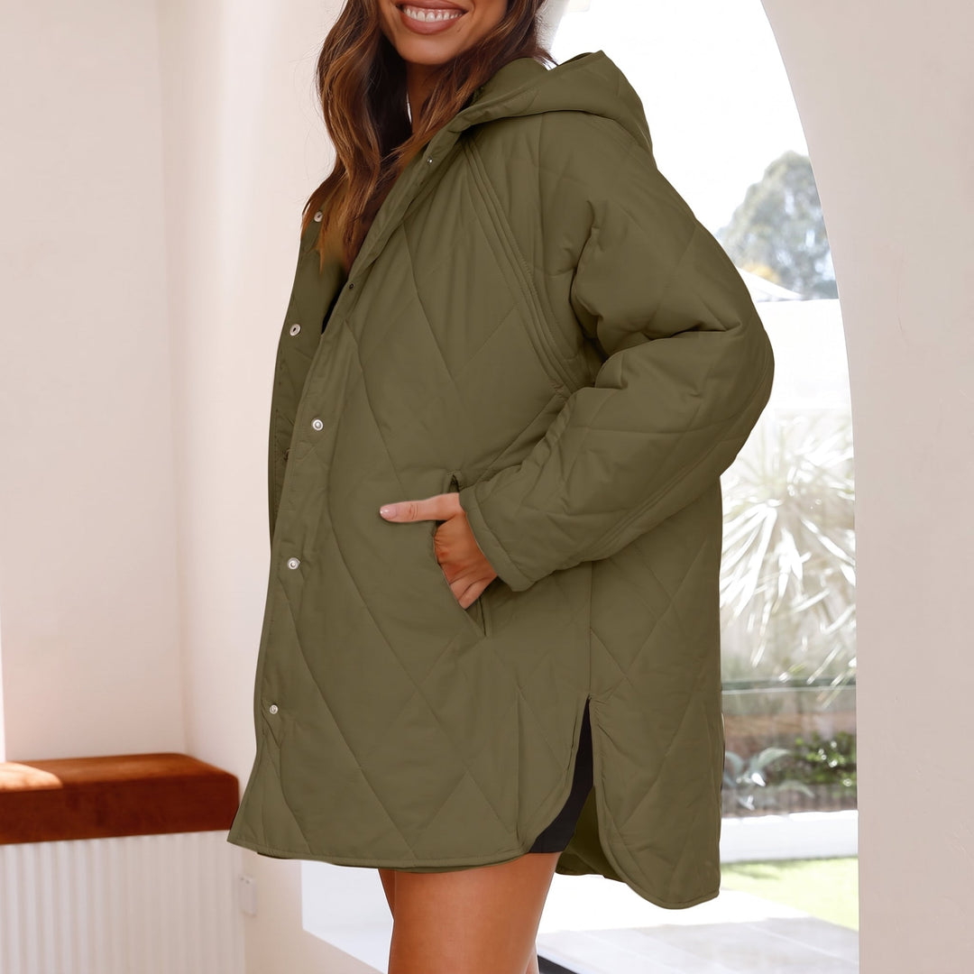 Women's Lightweight Hooded Puffer Jacket, Padded Quilted Oversize