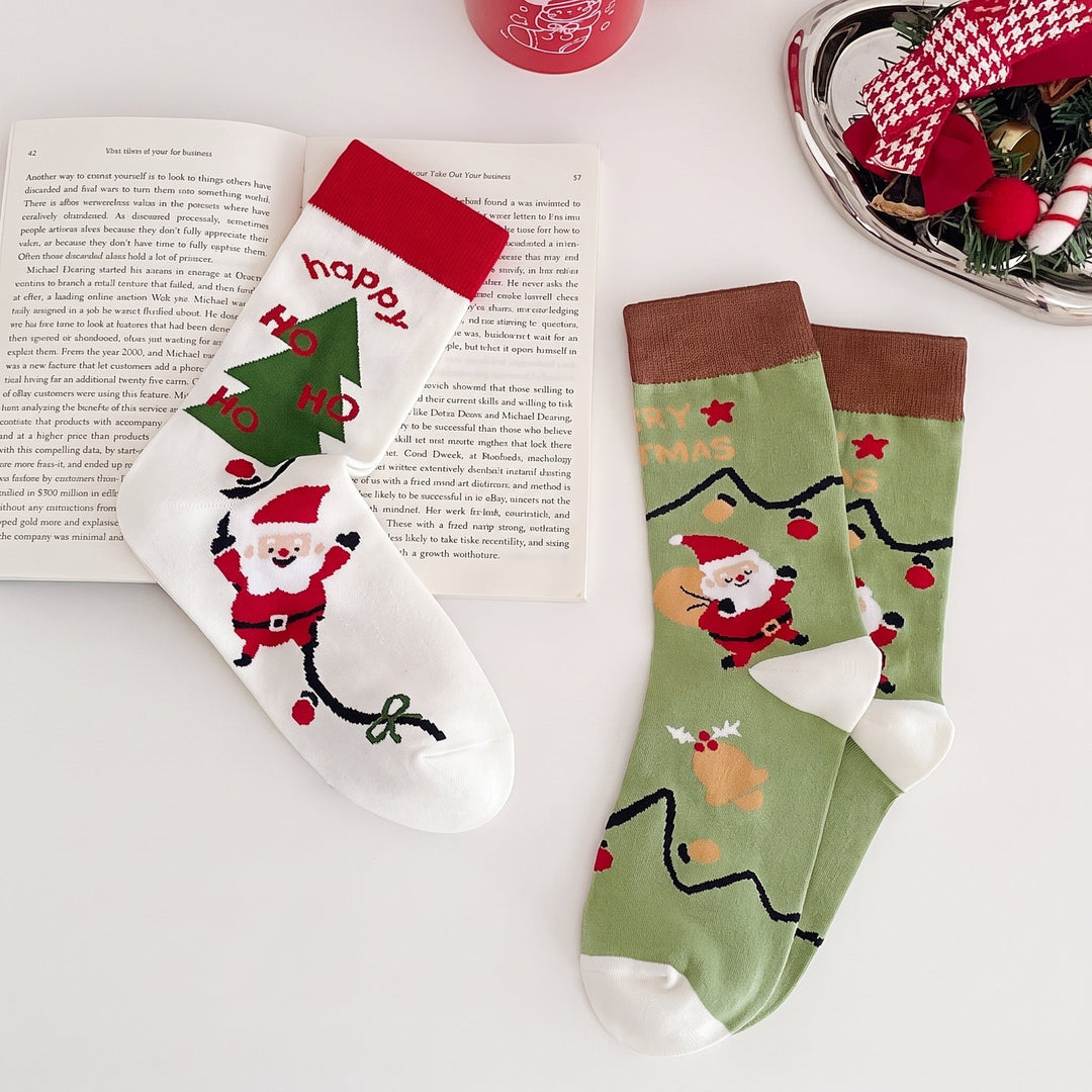 Holiday Novelty Christmas Socks 3 Pack, Unisex Festive Fun Jacquard Pattern