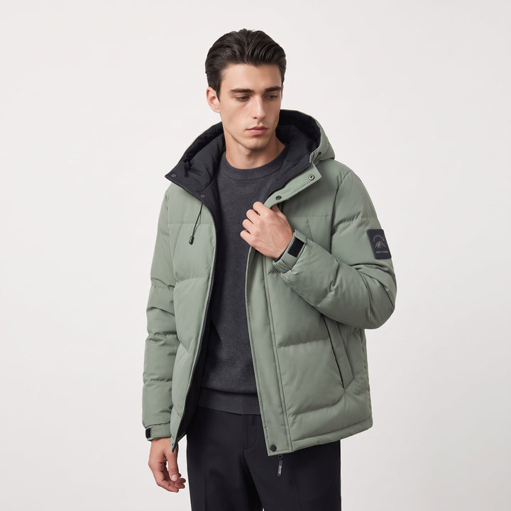 Men's Puffer Jacket, Long Quilted Oversized Relaxed Fit
