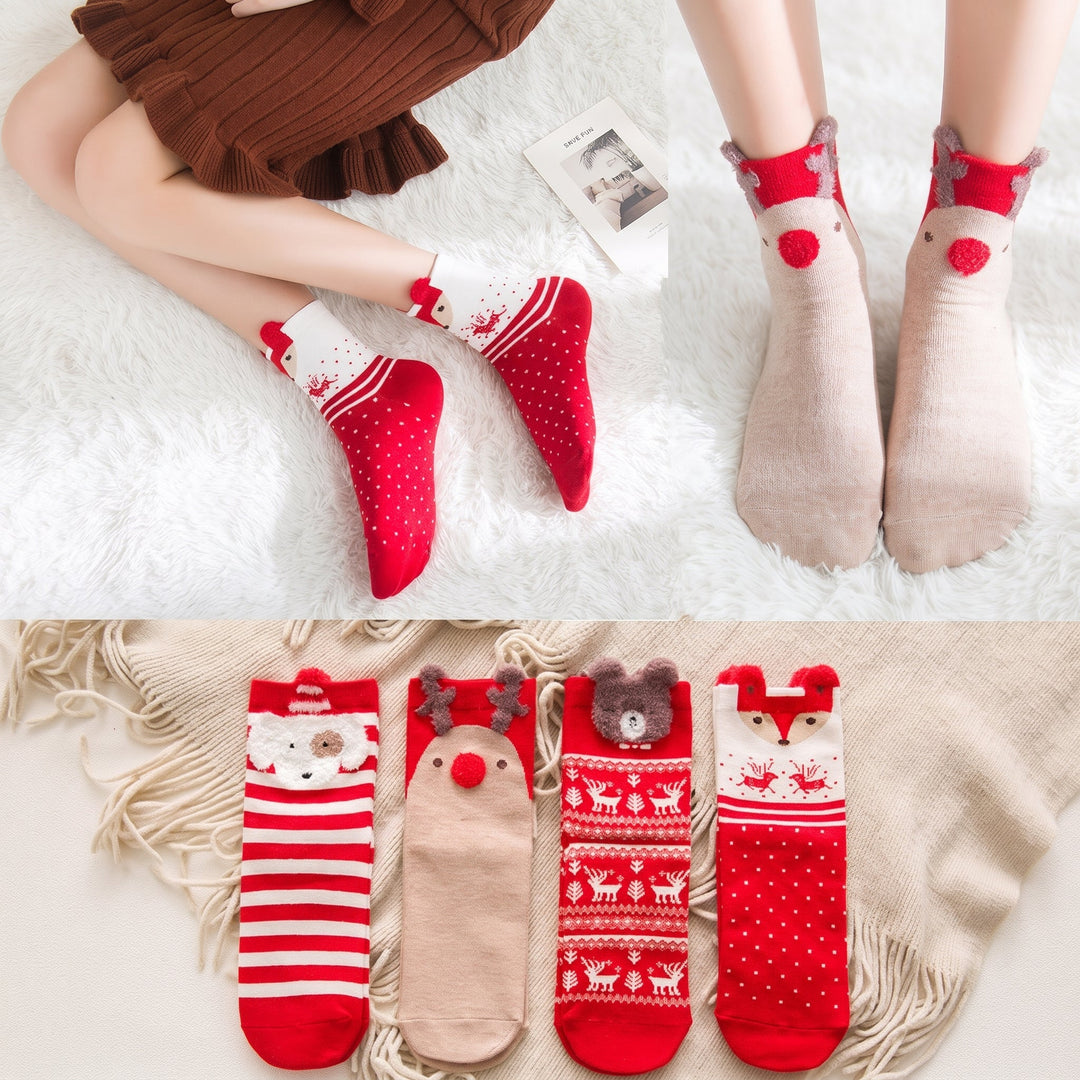 Holiday Novelty Christmas Socks 4 Pack, Unisex Festive Fun