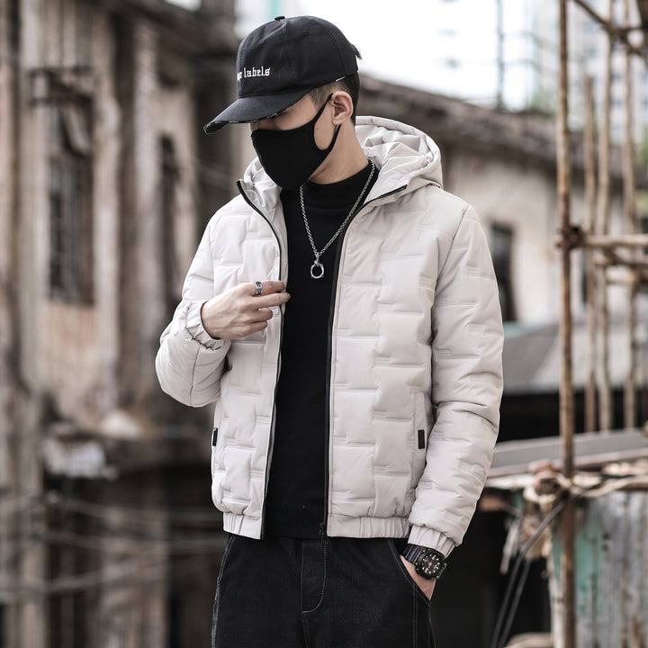 Men's Puffer Jacket, Long Padded Hooded Relaxed Fit