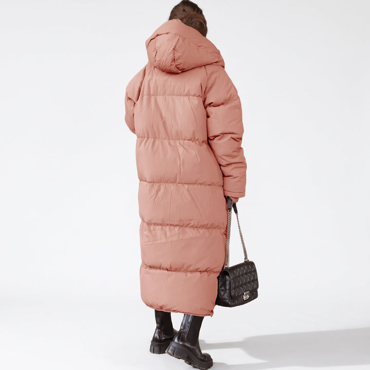 Women's Long Hooded Puffer Jacket, Padded Quilted Oversize Bubble