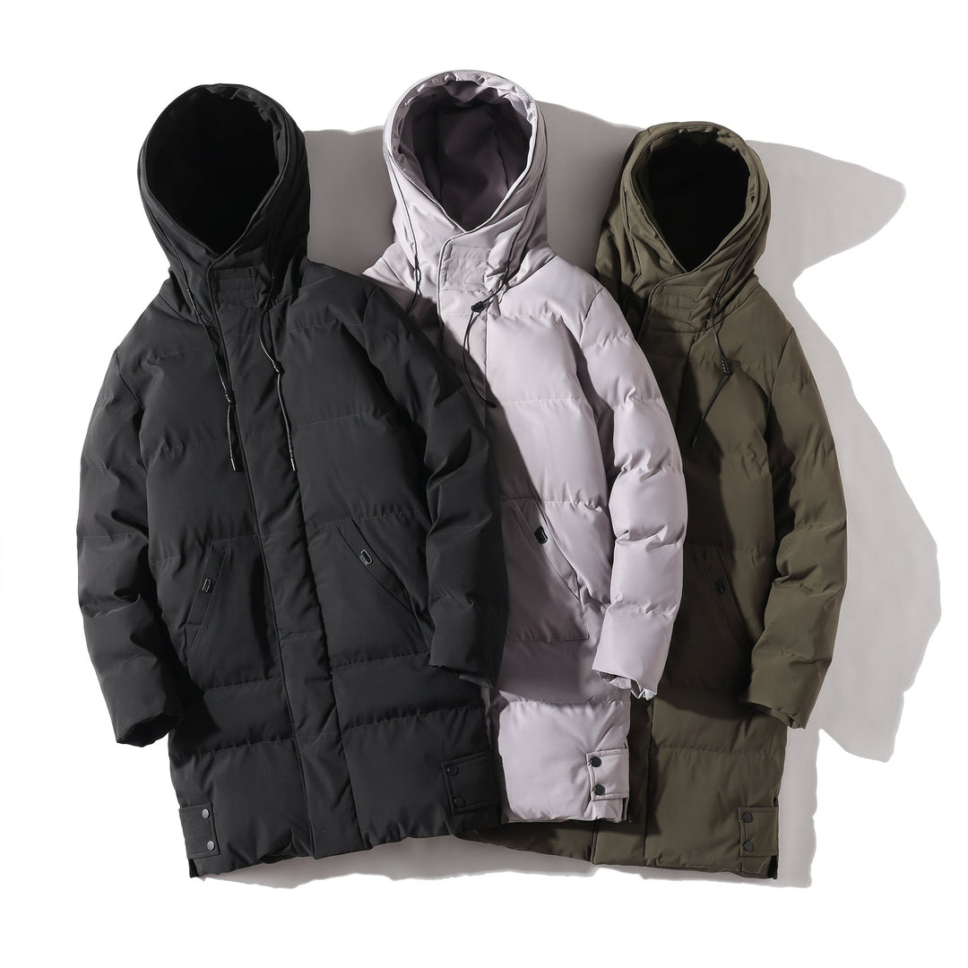 Men's Puffer Jacket, Long Padded Hooded Oversized Fit