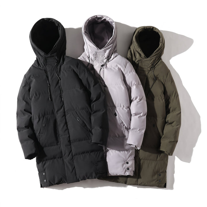 Men's Puffer Jacket, Long Padded Hooded Oversized Fit