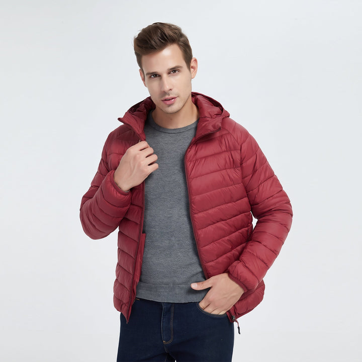 Men's Puffer Jacket, Lightweight Hooded Packable Quilted
