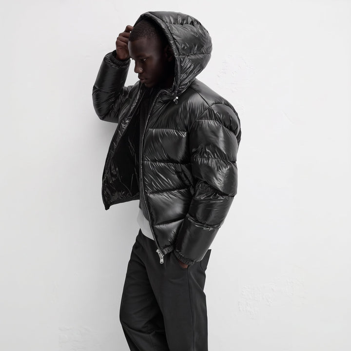 Men's Puffer Jacket, Hooded Quilted Bubble Relaxed Fit