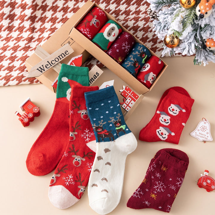 Holiday Themed Christmas Socks 5 Pack, Unisex Festive Gifts