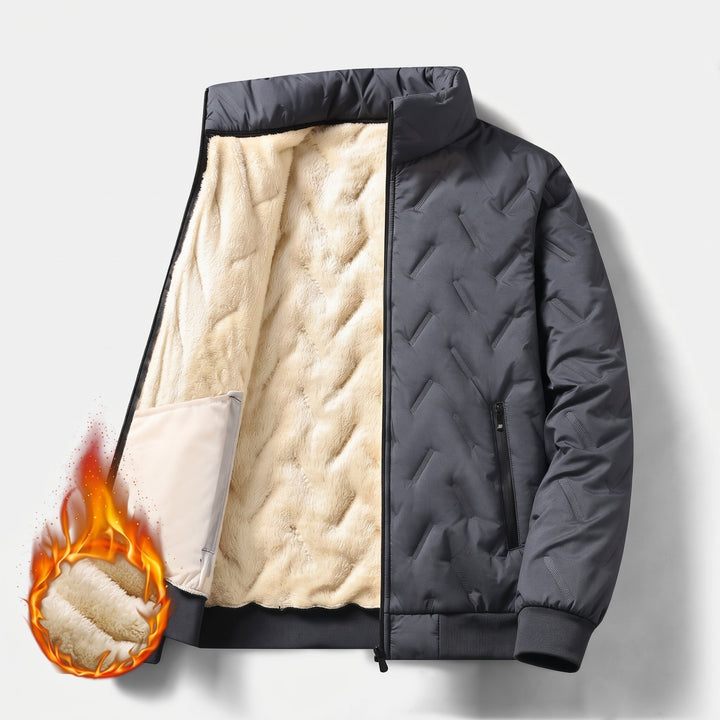 Men's Puffer Jacket, Long Hooded Quilted Relaxed Fit