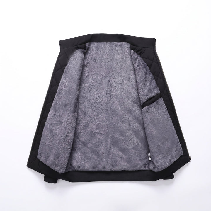 Men's Puffer Jacket, Long Quilted Oversized Stand Collar