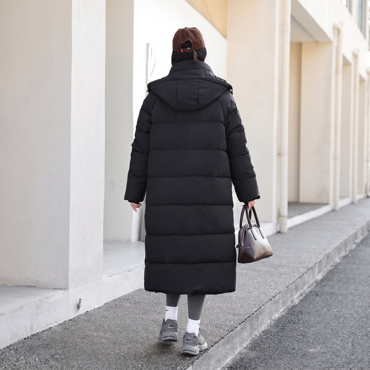 Women's Long Hooded Puffer Jacket, Padded Quilted Bubble Thick