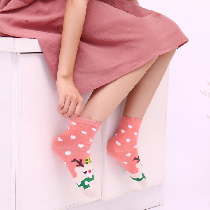 Holiday Novelty Christmas Socks 5 Pack, Unisex Assorted Multicolour Festive Santa
