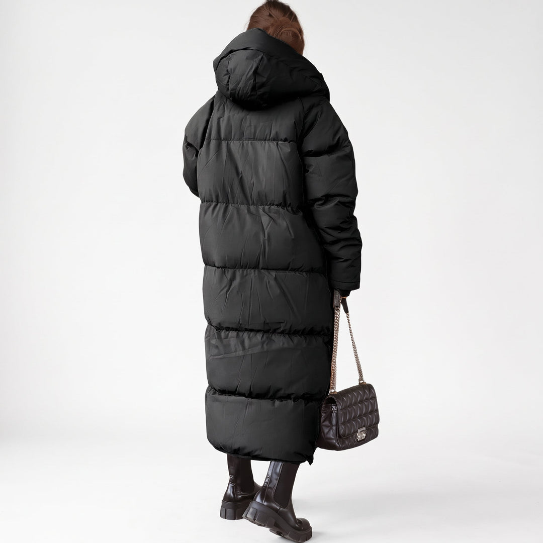 Women's Long Hooded Puffer Jacket, Padded Quilted Oversize Bubble