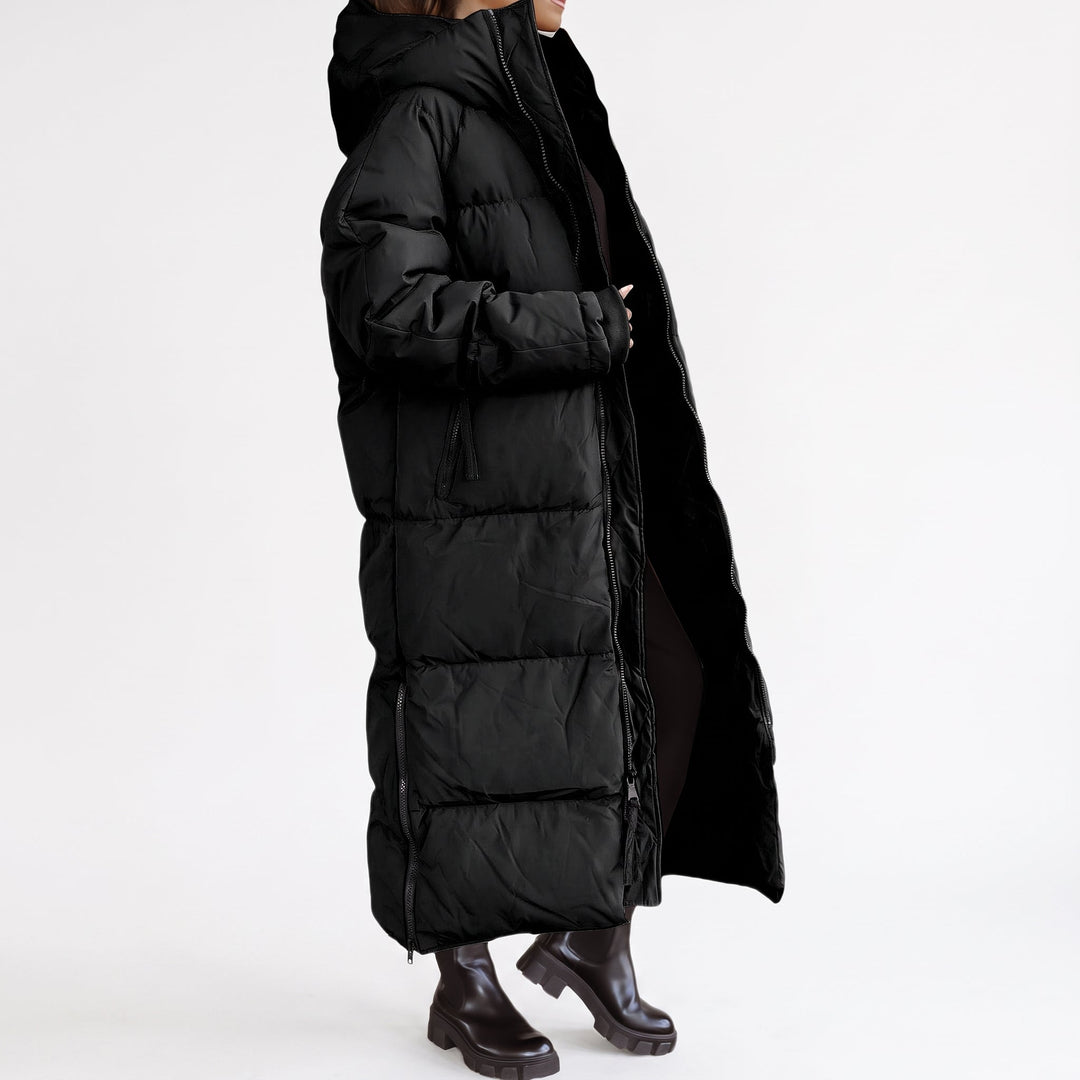 Women's Long Hooded Puffer Jacket, Padded Quilted Oversize Bubble