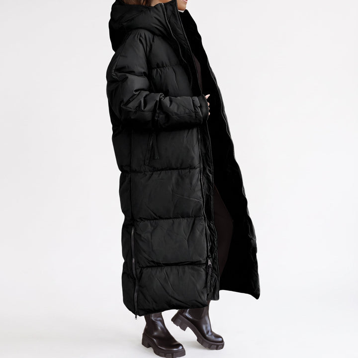 Women's Long Hooded Puffer Jacket, Padded Quilted Oversize Bubble