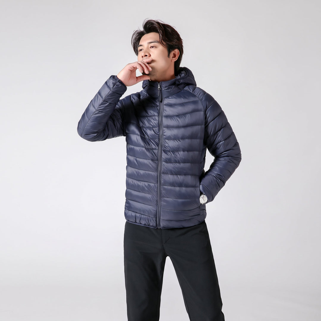 Men's Puffer Jacket, Lightweight Hooded Packable Quilted