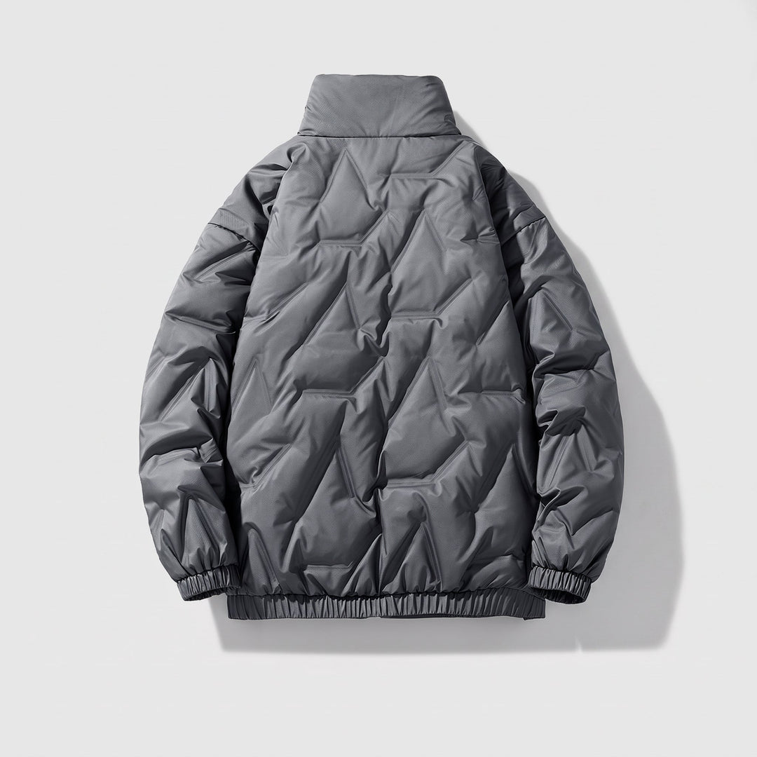 Men's Puffer Jacket, Longline Padded Stand Collar