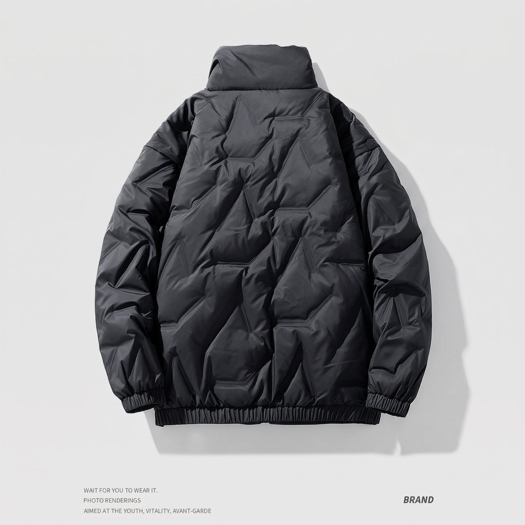 Men's Puffer Jacket, Longline Padded Stand Collar