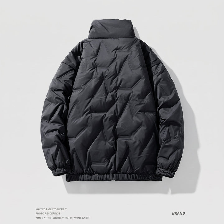 Men's Puffer Jacket, Longline Padded Stand Collar