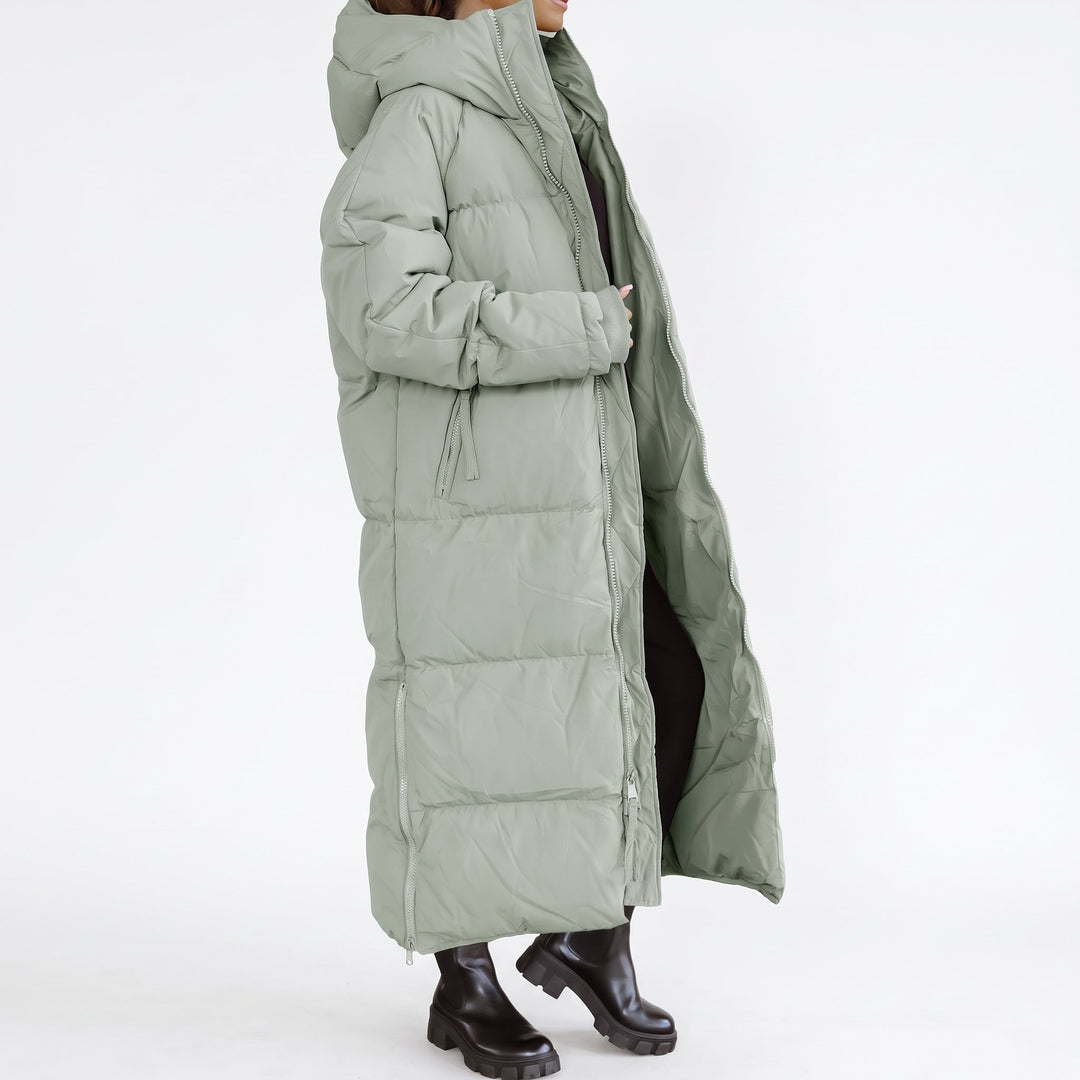 Women's Long Hooded Puffer Jacket, Padded Quilted Oversize Bubble
