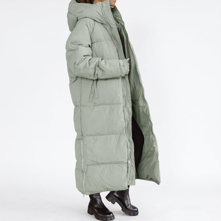 Women's Long Hooded Puffer Jacket, Padded Quilted Oversize Bubble