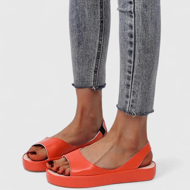 Women's Orthopedic Slip On Sandals in orange