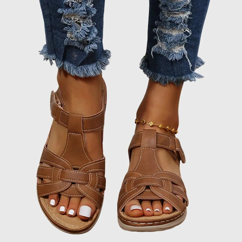 Women's Orthopedic Platform Sandals in brown