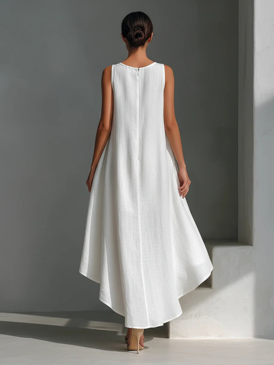 Women's Linen Dress in white