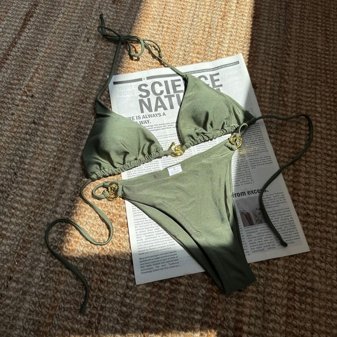 Women's String Bikini in olive