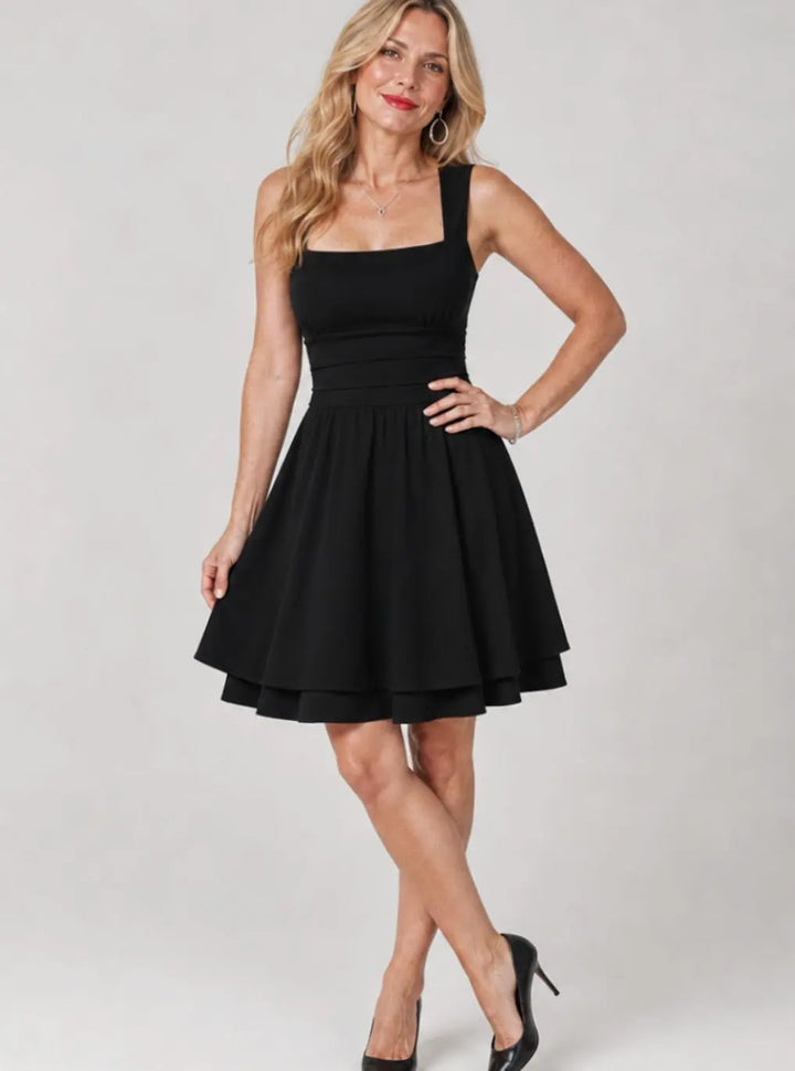 Women's Ruched Mini Dress in black