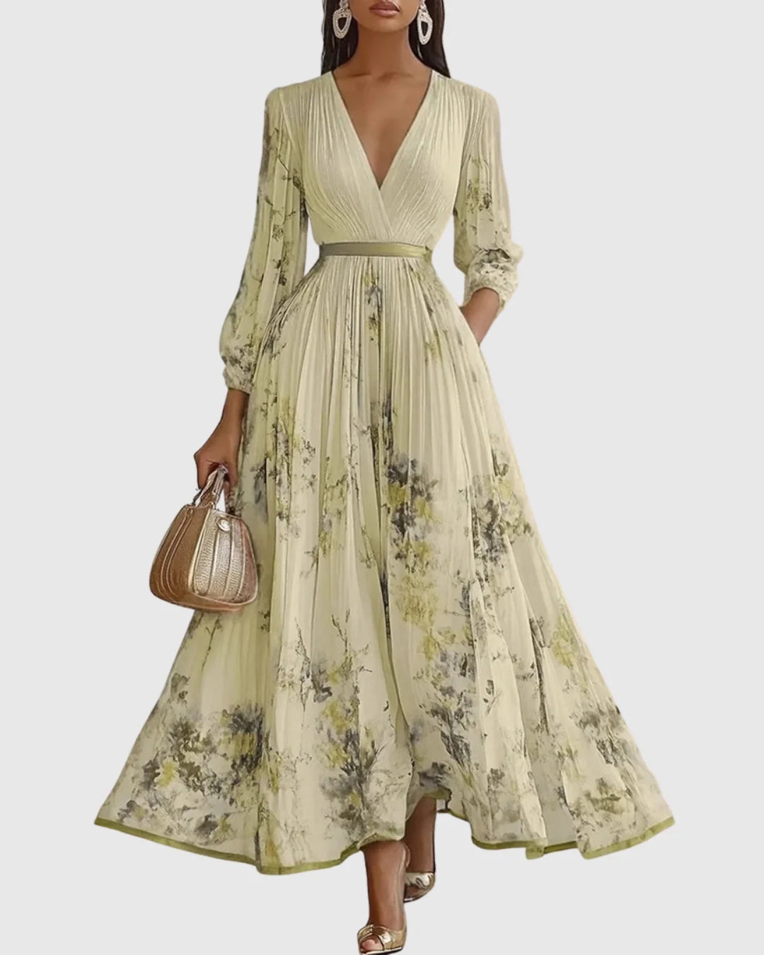 Women's Summer Maxi Dress in yellow floral