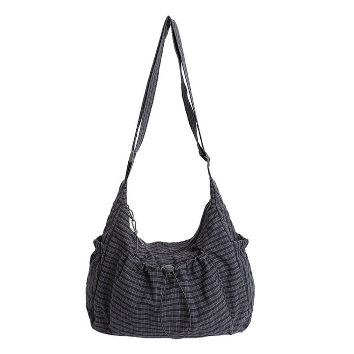 Women's Shoulder Bag in grey plaid