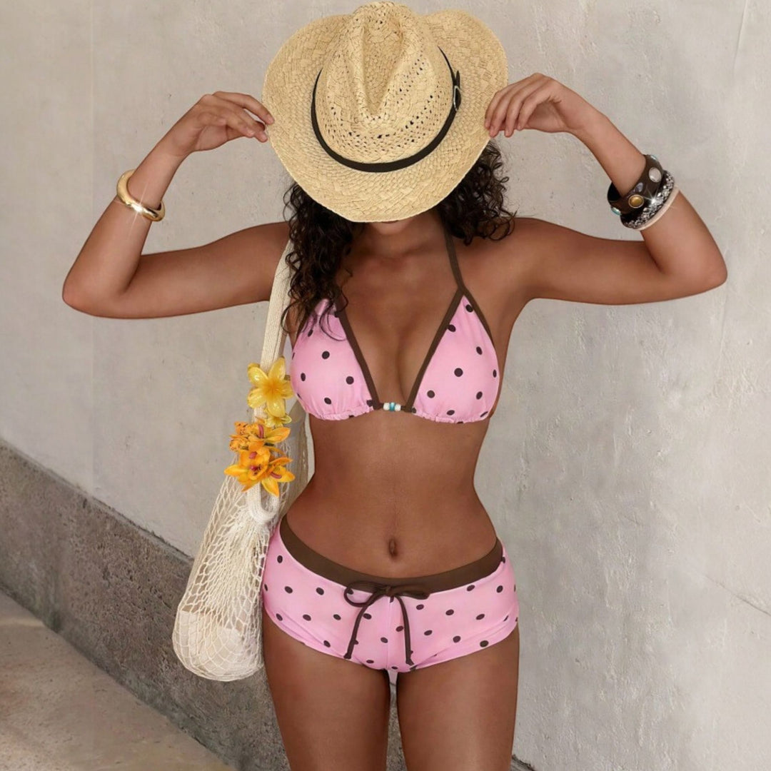 Women's Polka Dot Bikini in pink polka dot
