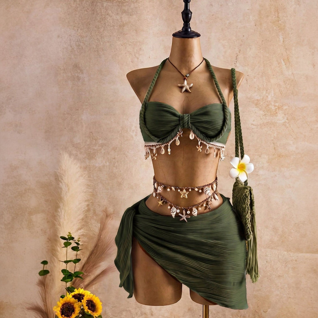 Women's Halter Bikini in dark green