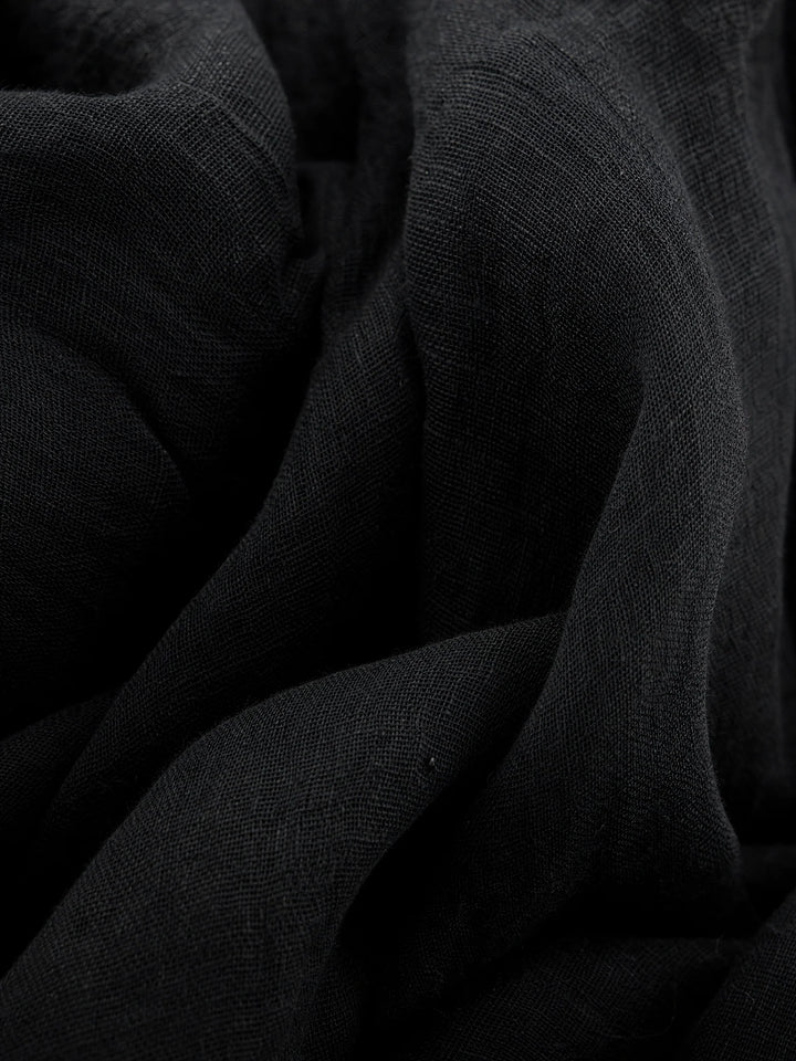 Women's Linen Maxi Dress in black
