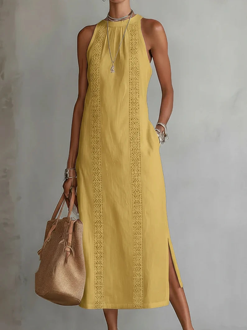 Women's Midi Summer Dress in yellow