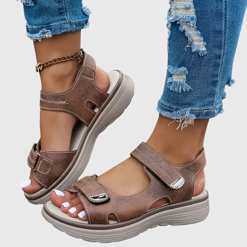 Women's Orthopedic Platform Sandals in brown