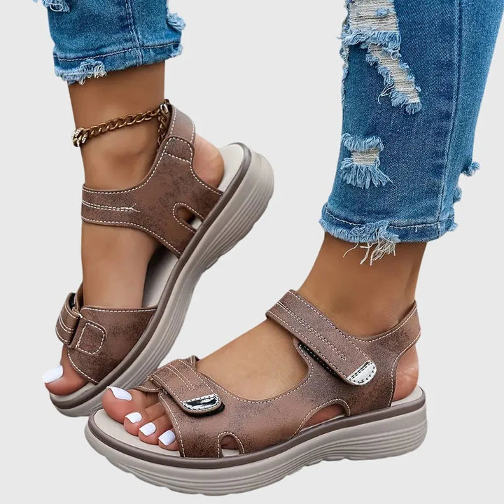 Women's Orthopedic Platform Sandals in brown