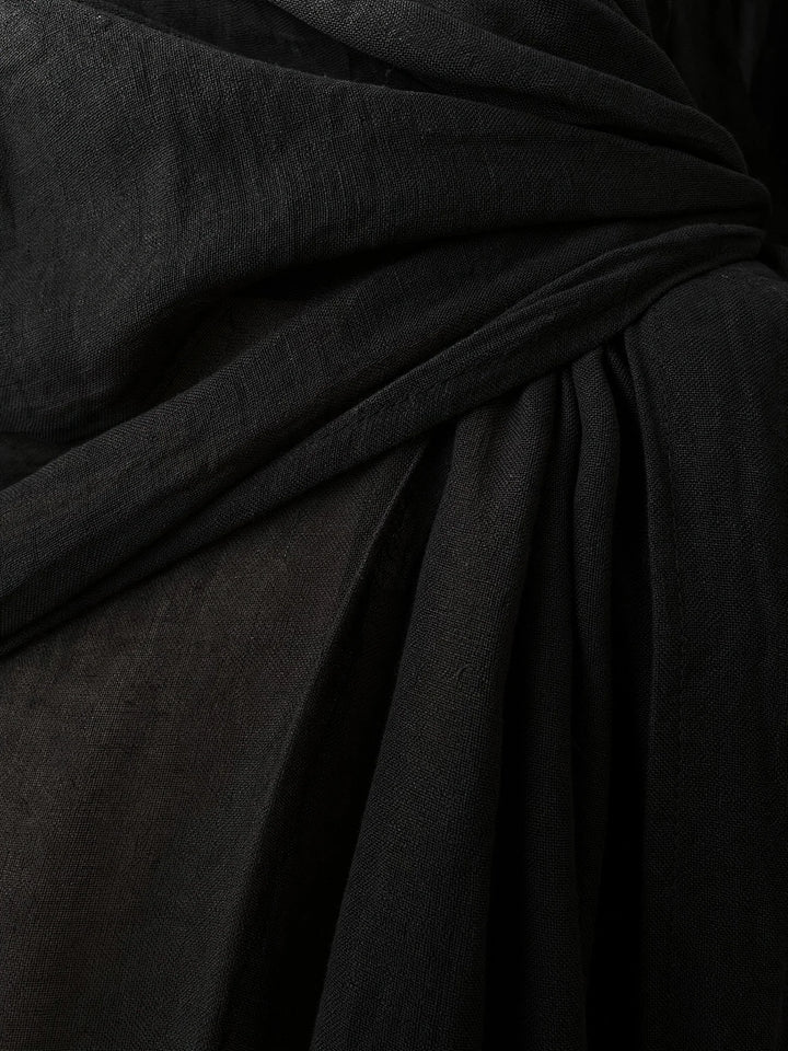 Women's Linen Maxi Dress in black