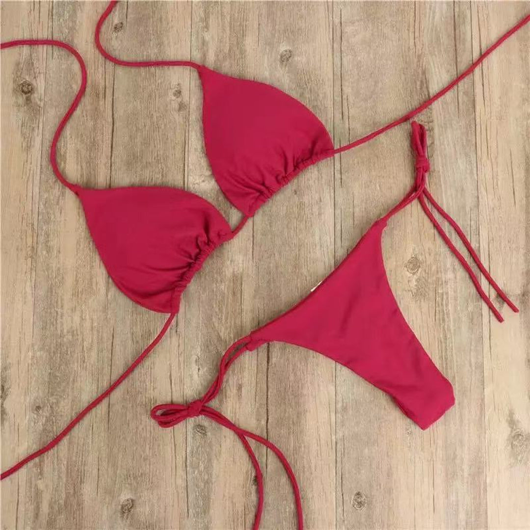 Women's String Bikini in burgundy