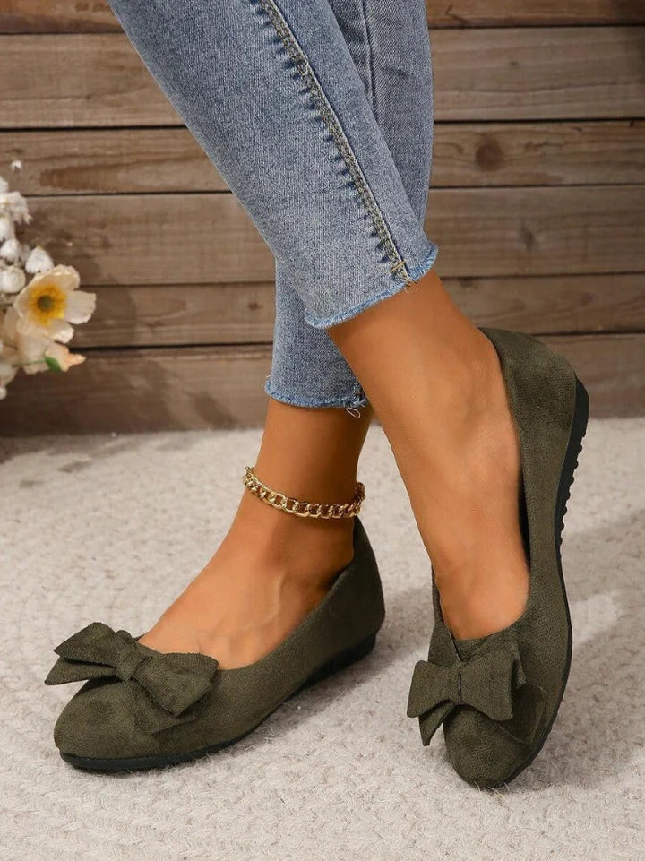 Women's Orthopedic Flats in dark green