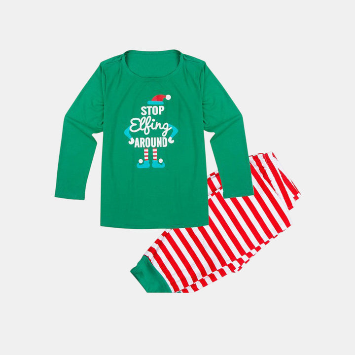 Family Matching Christmas PJs detail