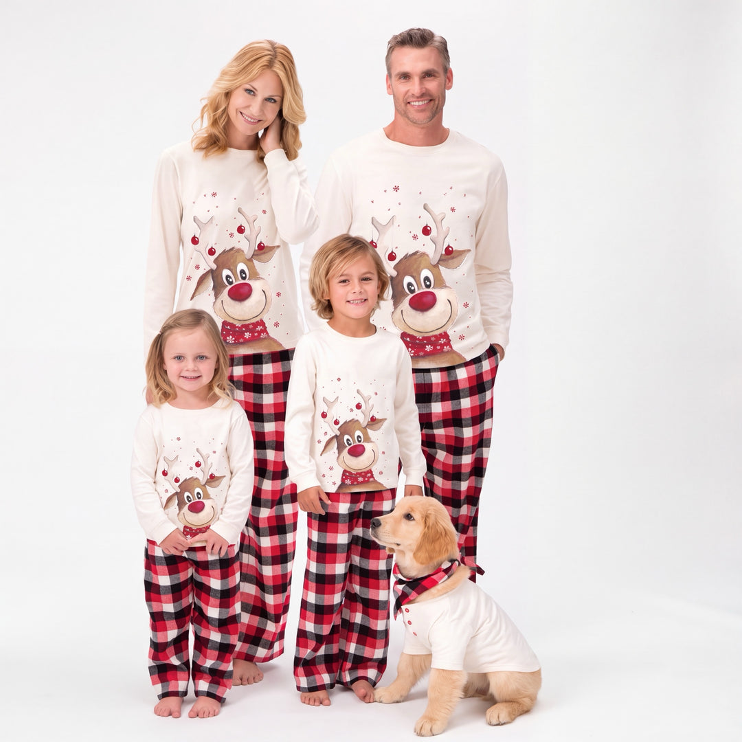 Family Matching Christmas PJs in white