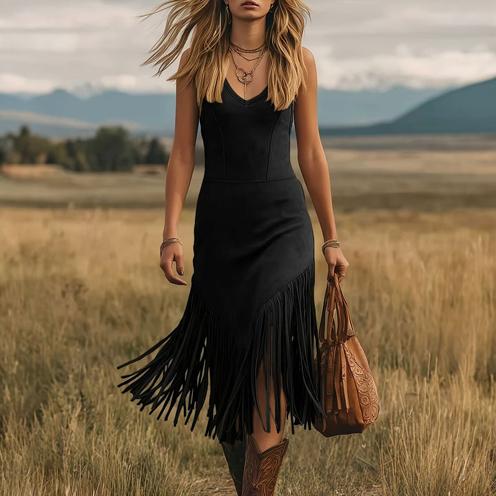 Women's Summer Midi Dress in black