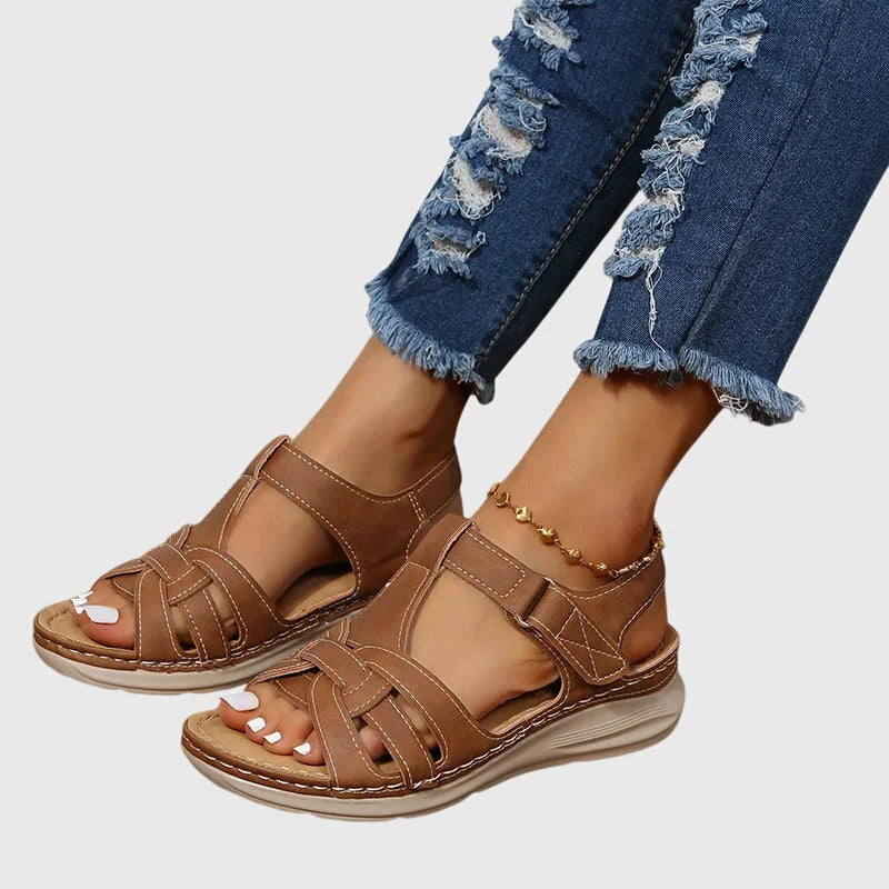 Women's Orthopedic Platform Sandals in brown