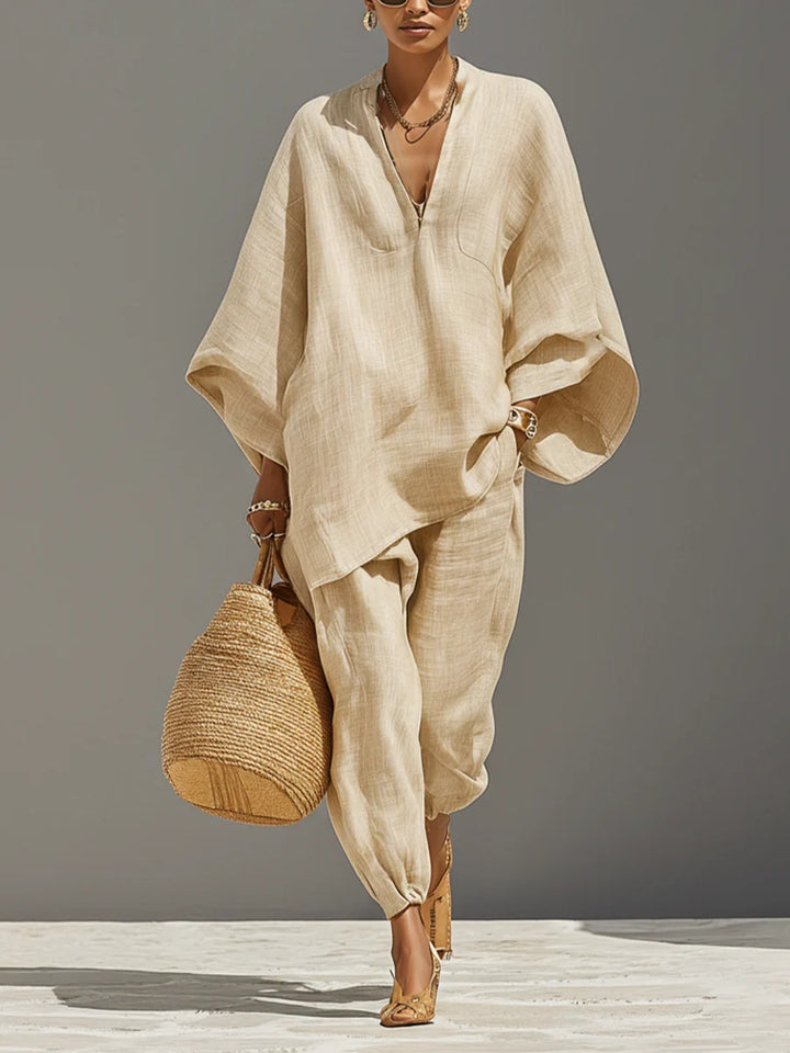 Women's Linen Set in beige